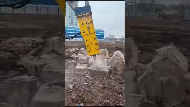 Гидромолот Exten R2000 на экскаваторе Liugong 922E смотреть онлайн