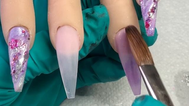Lavender Acrylic Nails - Ombré And Marble Nails смотреть онлайн