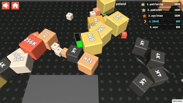 Cube 2048.io Game 🎲 512 Billion 🎲 CUBES SNAKE 2048.io Gameplay смотреть онлайн