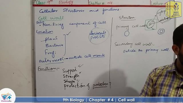 Cell Wall | Chapter 4 | 9th Class Biology | Lec.7