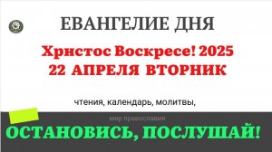 22 АПРЕЛЯ ВТОРНИК ХРИСТОС ВОСКРЕСЕ! ЕВАНГЕЛИЕ ДНЯ  2025 #евангелие