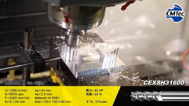 CMTec_Carbide CEXSH End Mill- For Aluminum(Al6061) Dry Machining with High Efficiency. смотреть онлайн