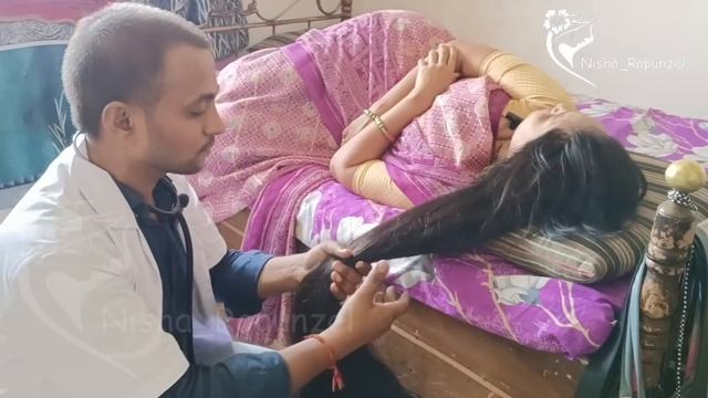 Nishu's Long Hair Play With Doctor || Nisha Rapunzel Hair Play Story