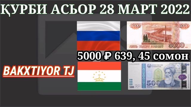 ИМРУЗ ҚУРБИ АСЬОР 28 МАРТЬ 2022 EURO USD. РУБЛЬ СОМОНИ смотреть онлайн
