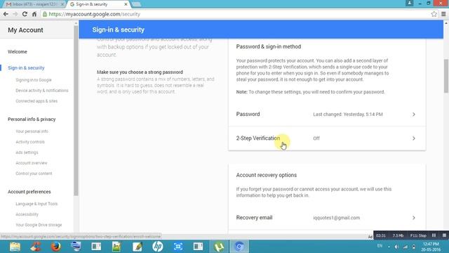 How To Give 2 Step Verification In Gmail 2016