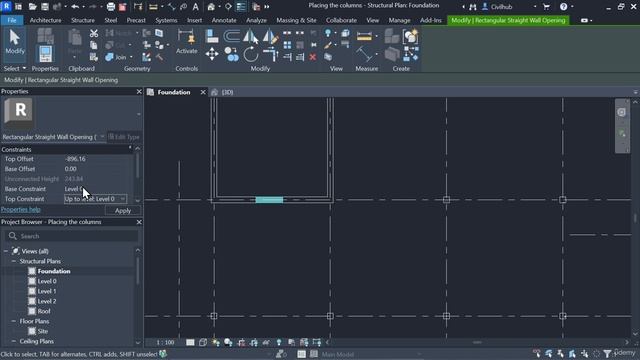 1.11. Creating the opening in the structural wall смотреть онлайн
