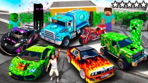 СОБРАЛ КОЛЛЕКЦИЮ МАЙНКРАФТ МАШИН В ГТА 5! РЕАЛЬНАЯ ЖИЗНЬ ВОРОВ ОБЗОР МОДА GTA 5 ОНЛАЙН