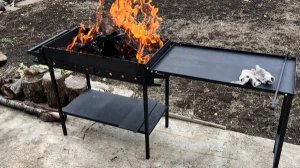 Мангал 4мм с откидной крышкой-столиком.