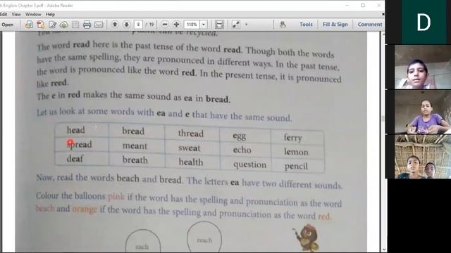 Pronunciation of Letter e & ea | Phonics Junction of Chapter 3 Next English Class 4 смотреть онлайн