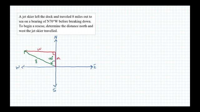Distance Traveled North and West Given a Bearing смотреть онлайн