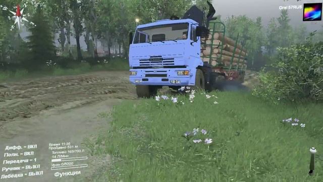 SpinTires. Мод КамАЗ-6522 Доработанный. (Ссылка в описании) смотреть онлайн