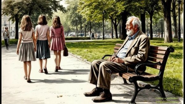 Скамейка. Слова и мелодия Sergio Constantini. Исполняет и рисует нейросеть.