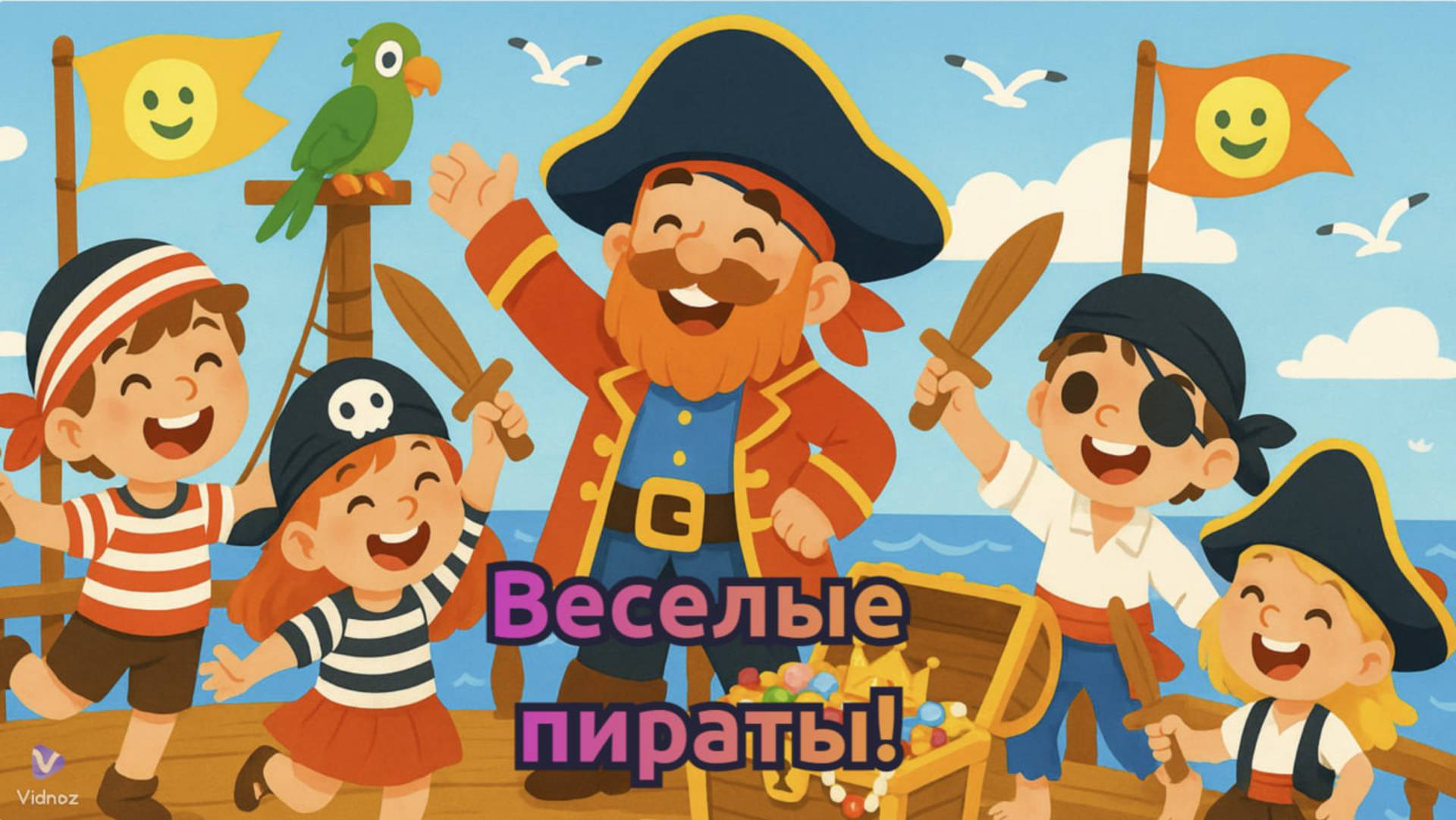Весёлые 🏴☠️ Пираты на Палубе ⚓️🎶 — Учим Английский 📚 смотреть онлайн