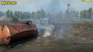 MTZ-80 Tractor Mod Test Drive in Mud - SnowRunner