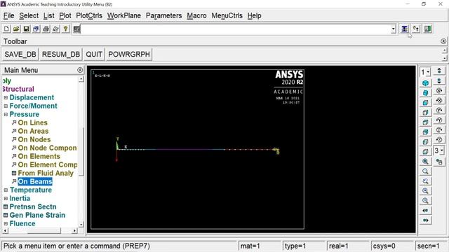 ANSYS |1D - UVL Beam problem Using Beam188 element смотреть онлайн