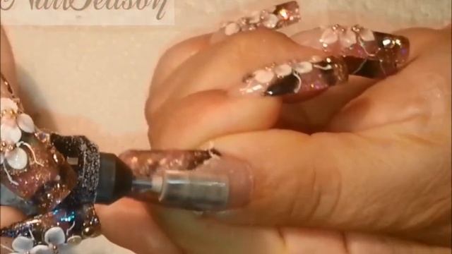 DIY Acrylic Nails tutorial 3D flowers Nail art step by step 2016 смотреть онлайн