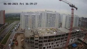 Таймлапс. работа башенного крана.