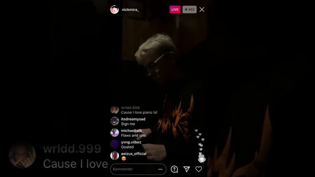 Nick Mira Live Instagram 3 November 2020 Playing piano beautiful Melodies
