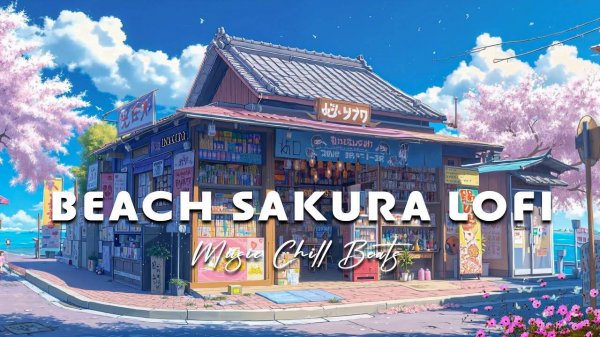Beachside Sakura Lofi 🌊 Japanese Springtime Ambience with Soft Lo fi Rhythms, Sakura Lofi Vibes