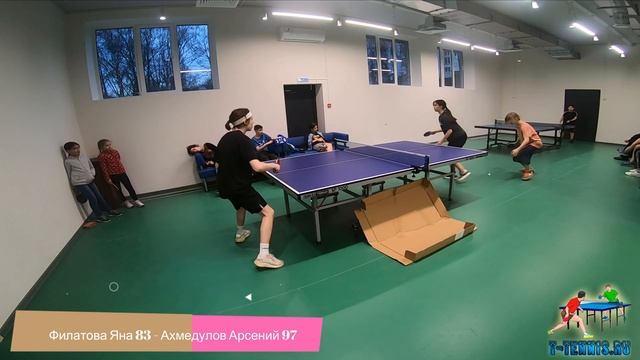 Филатова Яна 83 - Ахмедулов Арсений 97. Открытый турнир. Турнир по настольному теннису Котловка смотреть онлайн