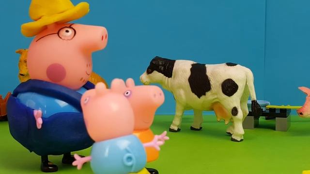 Свинка Пеппа и ее семья едут на Ферму кормить лошадок Peppa Pig and her family go to the farm смотреть онлайн