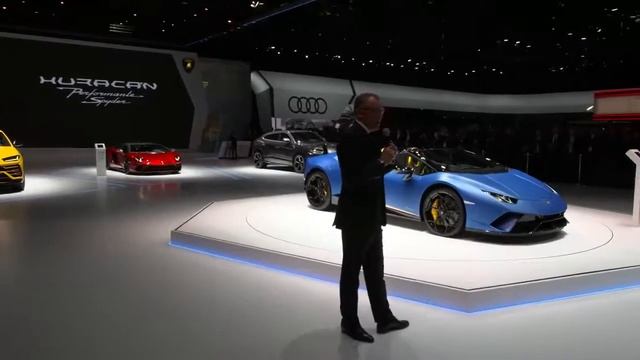 2019 Lamborghini Huracán Performante Spyder.   2018 Geneva International Motor Show.