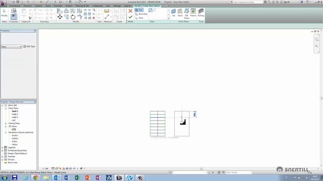Revit 2013 - Adjust the space between U-Shaped Stair Runs смотреть онлайн