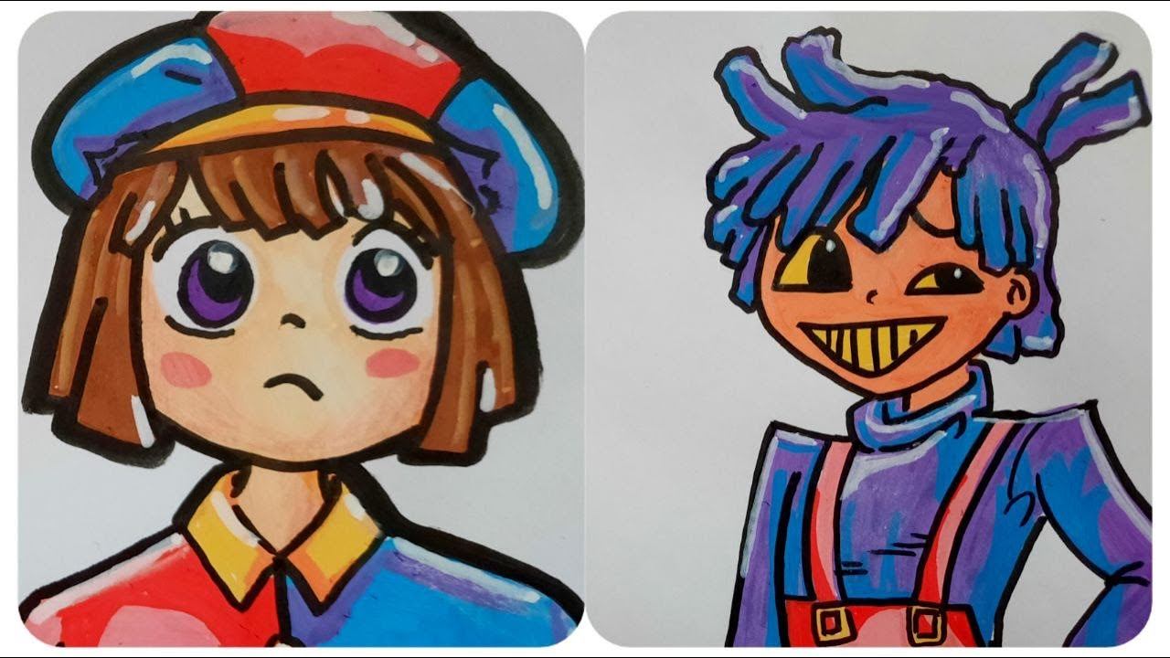 Drawing Pomni, Jax, Gangle But Humanized The Amazing Digital Circus | Цифровой цирк смотреть онлайн