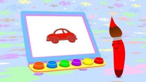 Learn Colors for Children with Petey Paintbrush | Coloring Vehicles & Animals + | First University