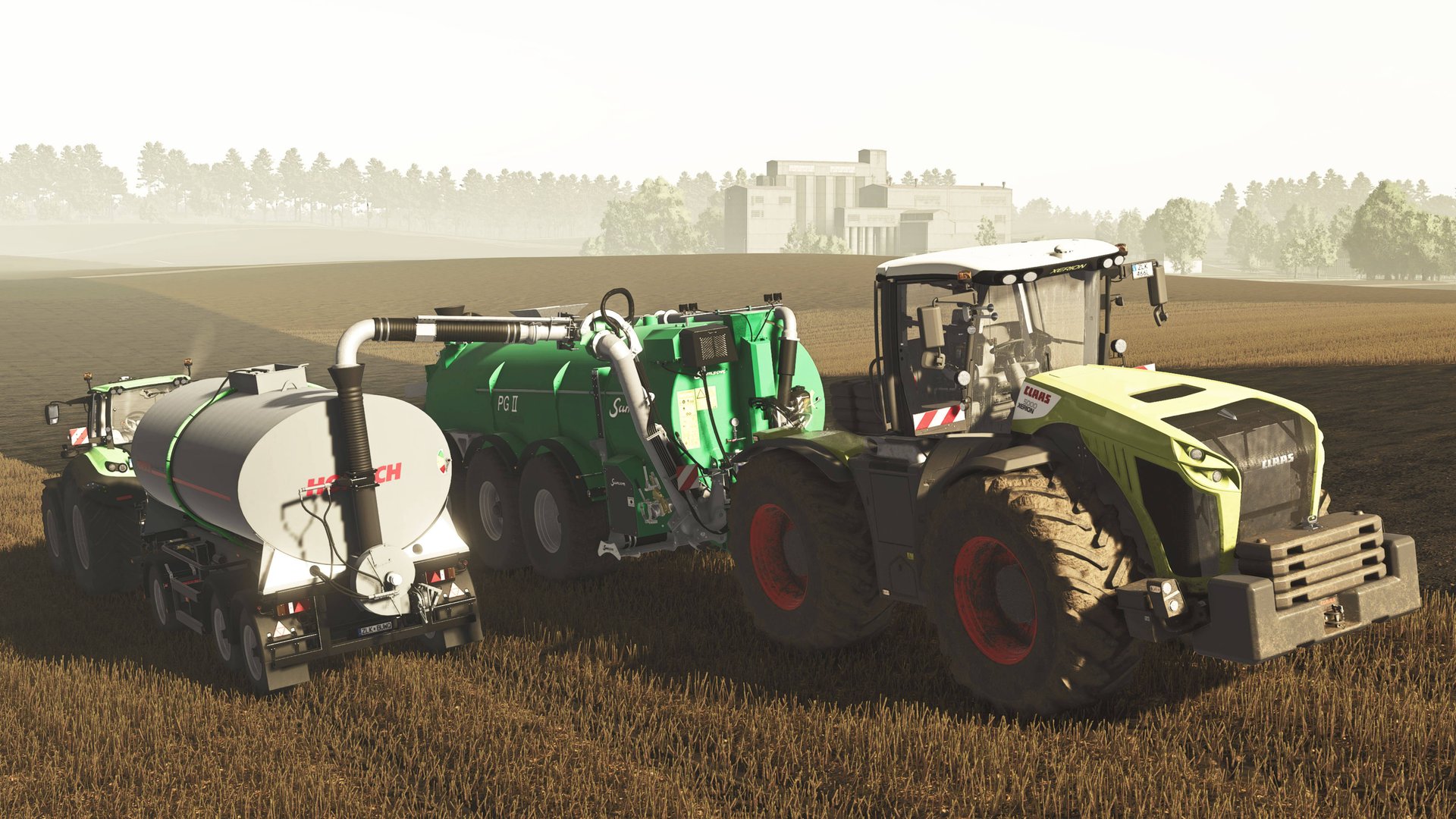 FS25 /Внесение жидкого навоза Claas Xerion 5000 + Samson PG II 28, DEUTZ 7250 + HORSCH Slurry Tender смотреть онлайн