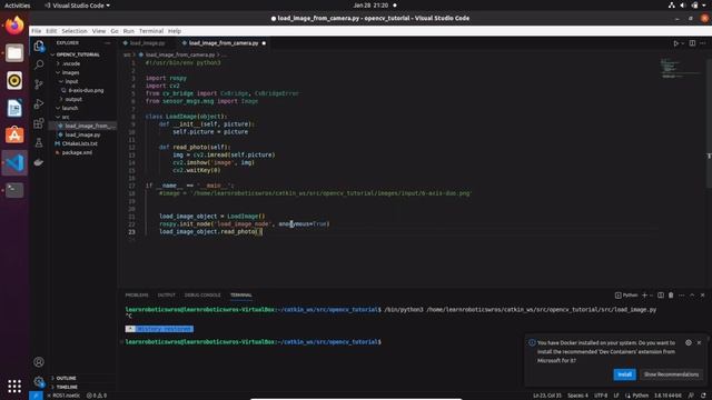 OpenCV Basics for Robotics with ROS - How to read an image from Camera смотреть онлайн