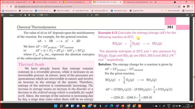 11Sc, Day 5, Chemical Thermodynamics, 17th of November 2021 смотреть онлайн