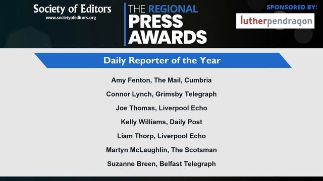 Regional Press Awards for 2019 Video Ceremony смотреть онлайн