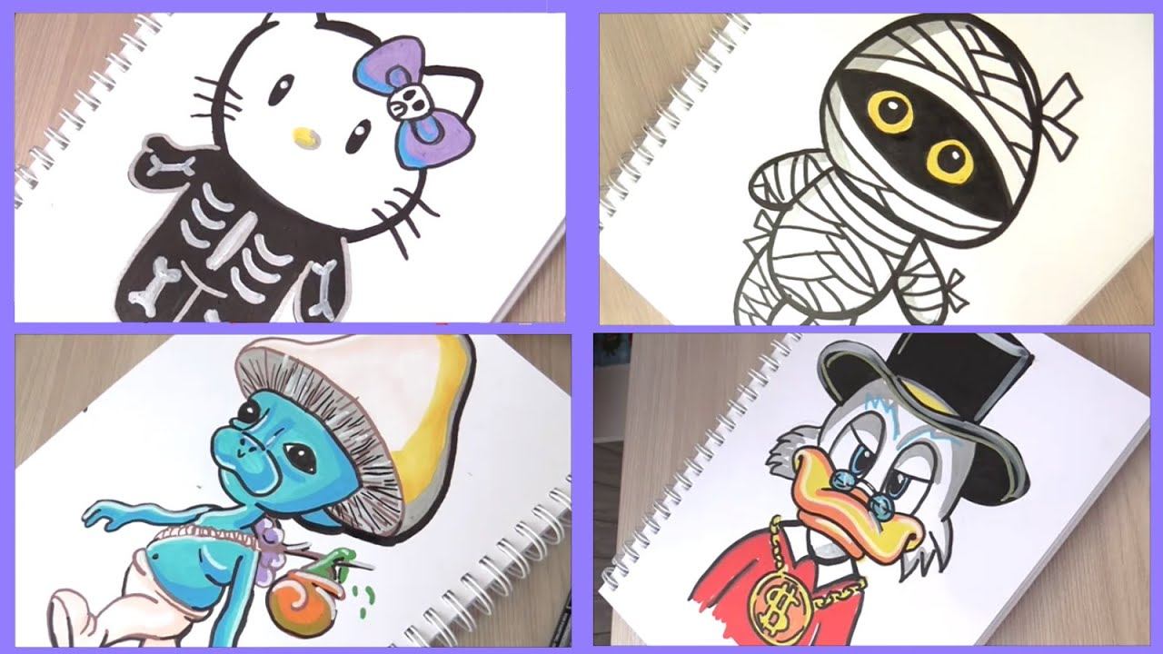 How To Draw Smurf Cat, Hello Kitty, Meme/ Halloween Compilations смотреть онлайн