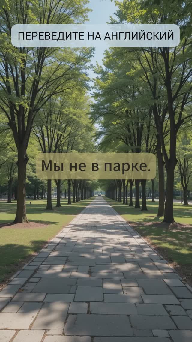 Переведите на английский: Мы не в парке.