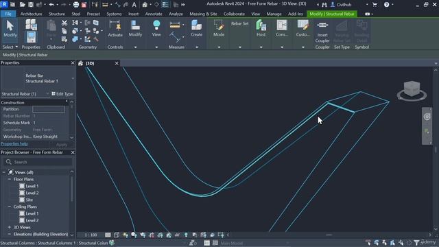 3.1. Rebar using free form Surface смотреть онлайн