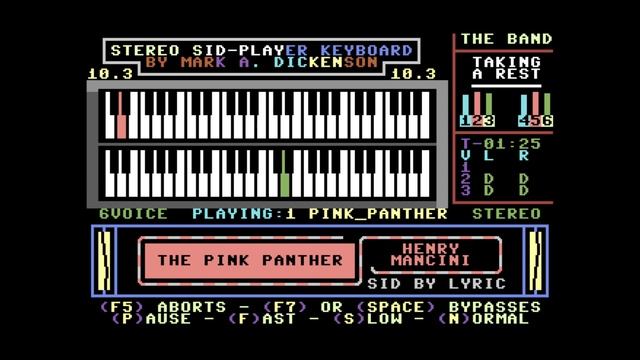 The Pink Panther Theme Played In Mark Dickenson's Stereo Sid Player (VICE Commodore 64 Emulator)