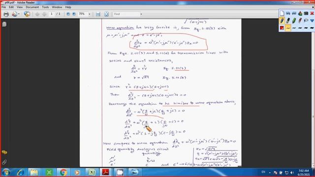 Electromagnetic Fields and Waves: Series XI, Solved problems: CHVI, Ramo(Text book): 25/06/21 смотреть онлайн