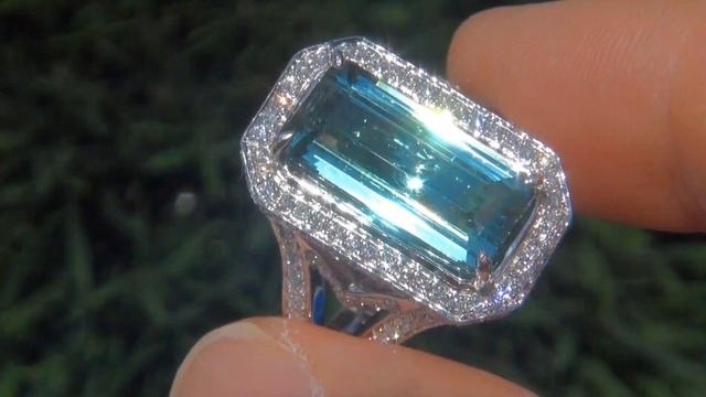 Natural Blue Tourmaline & Diamond Ring смотреть онлайн