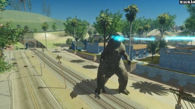 GTA San Andreas - Godzilla Atomic Breath Mod смотреть онлайн