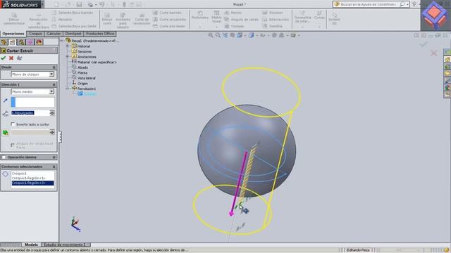 Extrucion en una Superficie esférica Solidworks 2014 --Avanzado-- смотреть онлайн