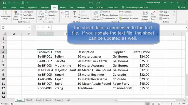 Excel 2016 Link a text file to a sheet, Pivot Table, Pivot Chart смотреть онлайн