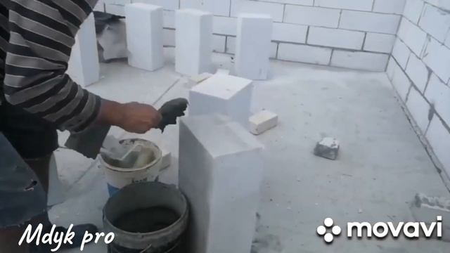 #Газоблок - процесс монтажа на клей. смотреть онлайн