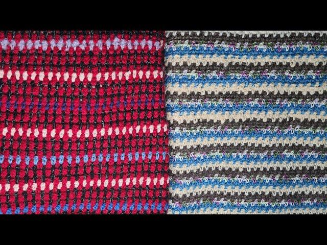 Самый простой и любимый плед из остатков разной пряжи, узор рис, плед крючком без бахромы.