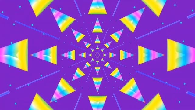 Neon colored circular triangles with Seamless circular line and color changing background. смотреть онлайн