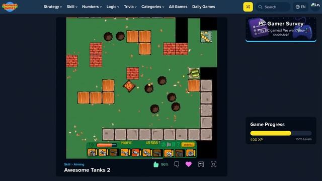 Playing Awesome Tanks 2 some more and upgrading and purchasing new tank weapons. смотреть онлайн