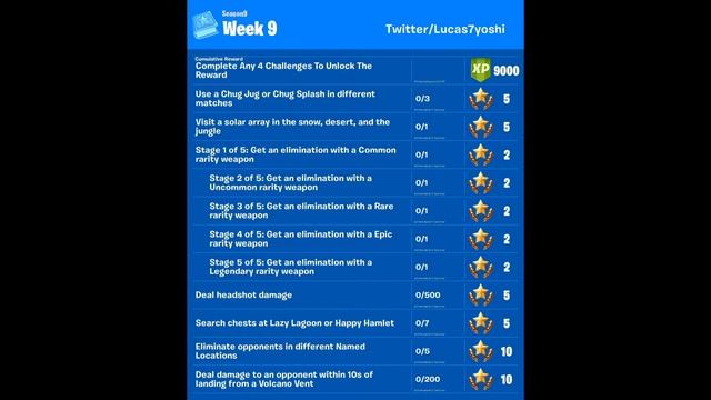 #FORTNITE #LEAKED #SEASON9 WEEK 7 - WEEK 10 CHALLENGES ✅ + [ 14 DAYS of SUMMER CHALLENGES ] 🏖 смотреть онлайн