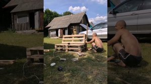 Скамейка из поддонов. Как сделать скамейку из поддонов.