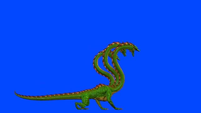 Monster Hydra in Action Left Side View | Free Green Screen Blue Screen Animation смотреть онлайн