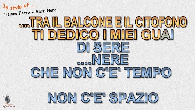 Tiziano Ferro - Sere nere - Instrumental and Karaoke (Playback) смотреть онлайн